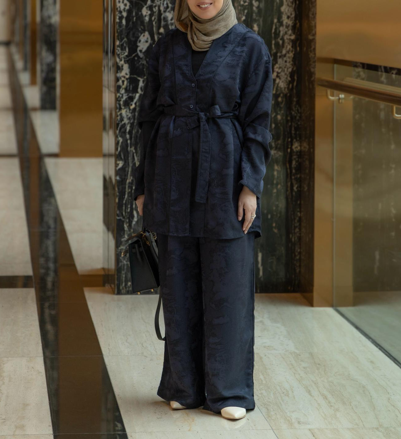 Navy Silk Set