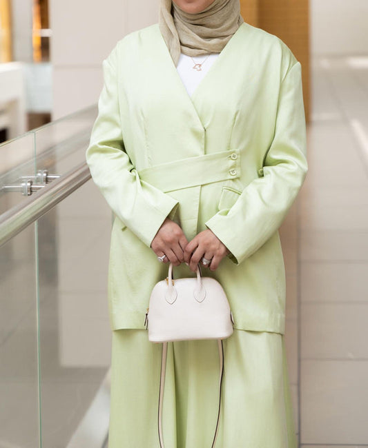 Lime Cream Skirt Set