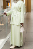 Lime Cream Skirt Set
