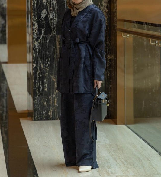 Navy Silk Set
