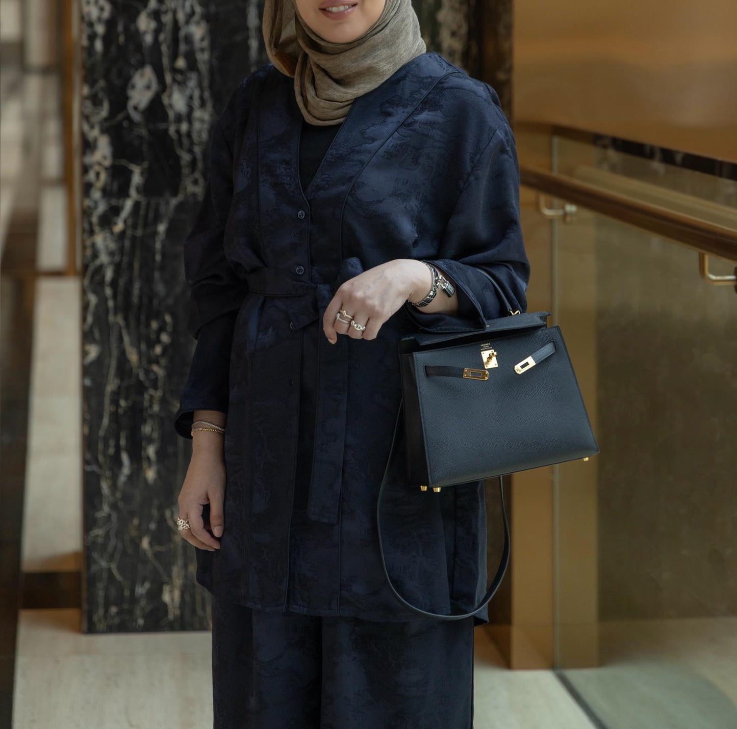 Navy Silk Set