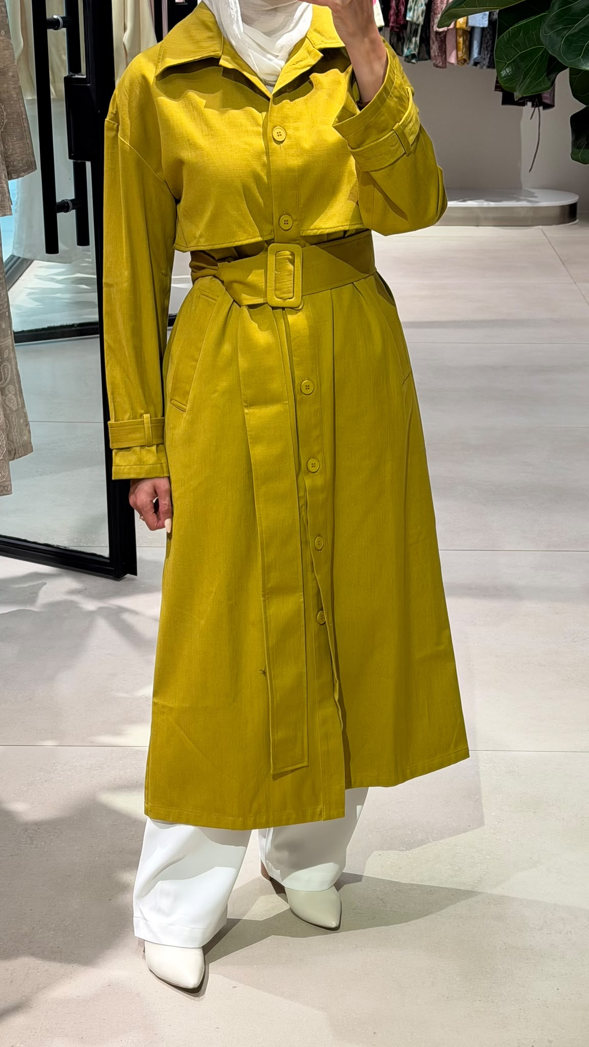 Mustard Pure Linen Trench
