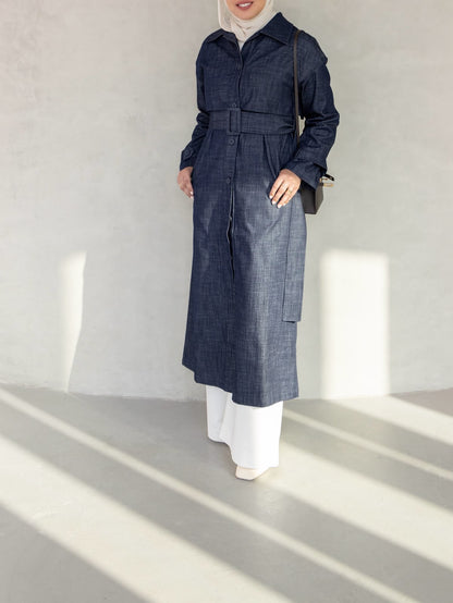 Denim Linen Trench