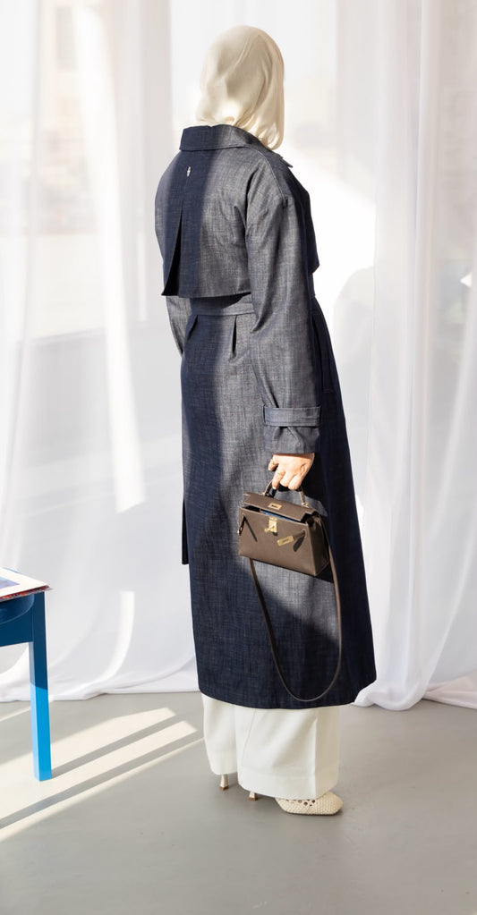 Denim Linen Trench