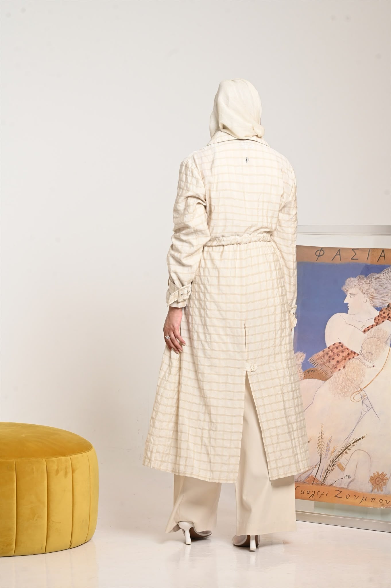 Latte Plaid Trench