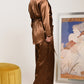 Brown Leopard Silk Set