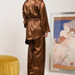 Brown Leopard Silk Set