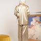 Beige Leopard Silk Set