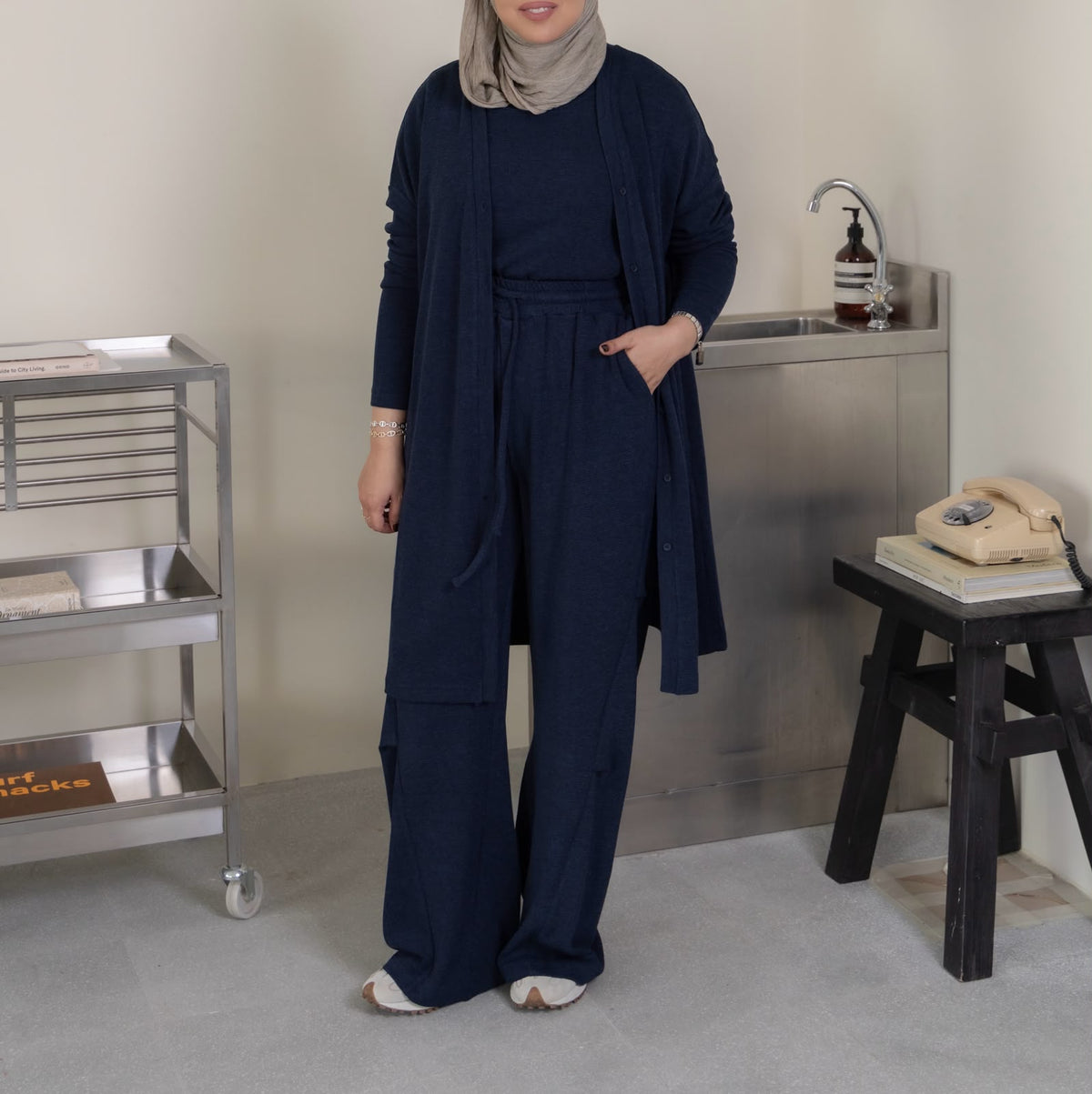 Short Trio Navy Set
