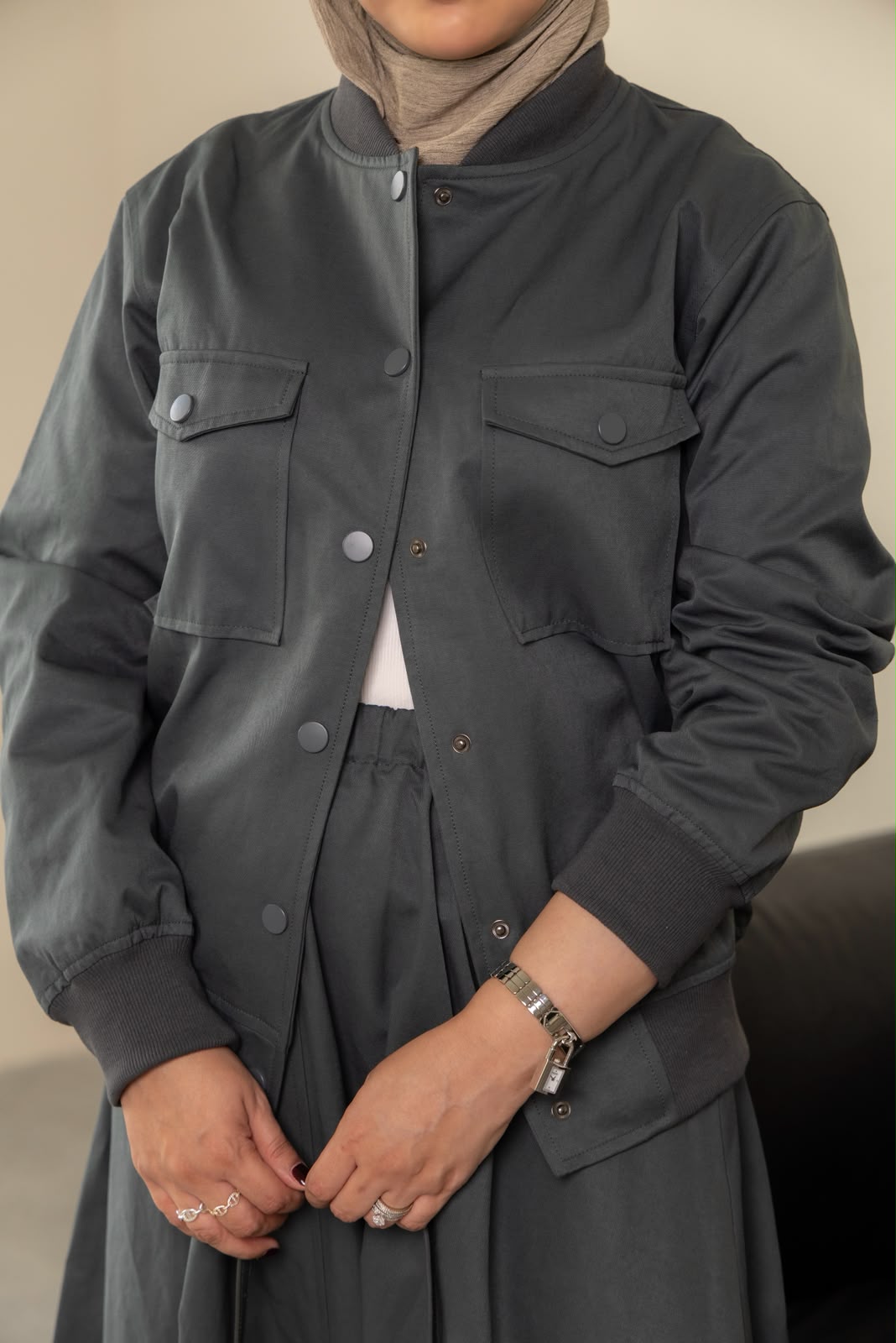 Khaki Skirt Bomber
