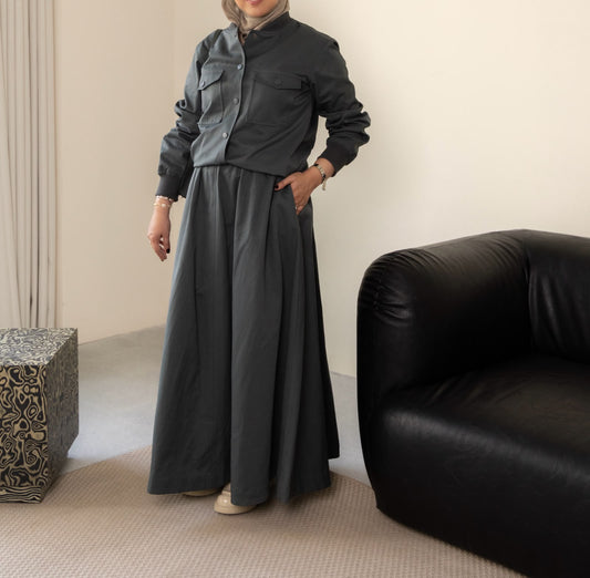 Khaki Skirt Bomber