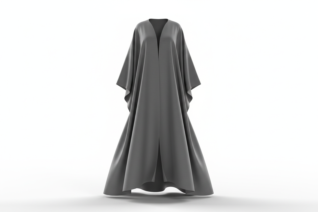 Abaya gry color 3d With white background 