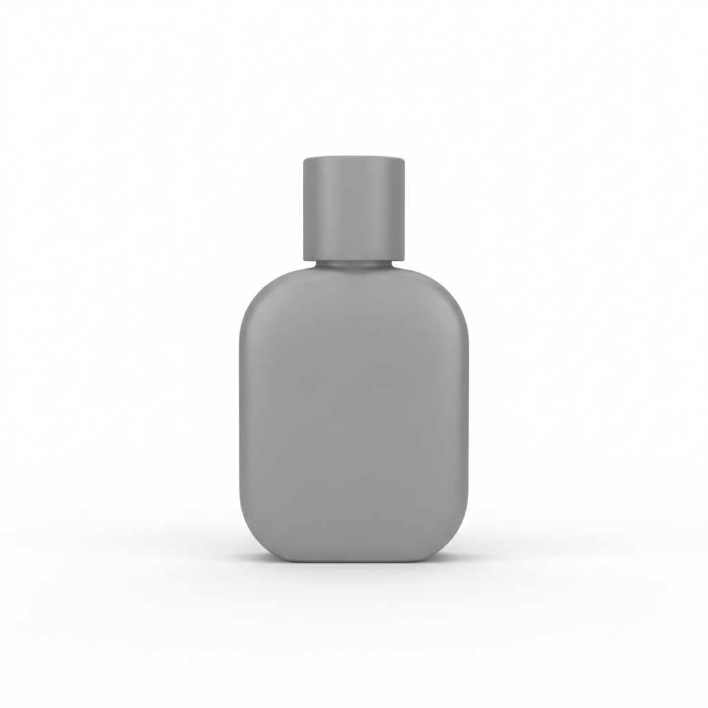 Generate drow 3d small perfume icon with grey color white background 